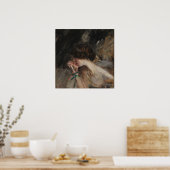 Boldini - Junge Frau mit Blume Poster (Küche)