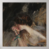 Boldini - Junge Frau mit Blume Poster (Vorne)