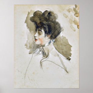 Boldini - Kopf einer nach links blickenden Frau Poster