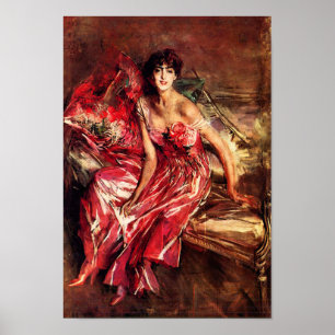 Boldini Lady in Red Poster