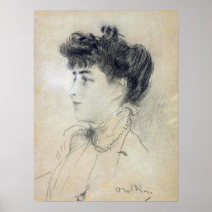 Boldini - Lady mit Pearl Necklace Poster