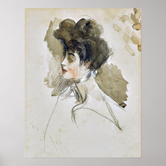 Boldini - Leiter einer Frau, die auf die Links bli Poster (Vorne)
