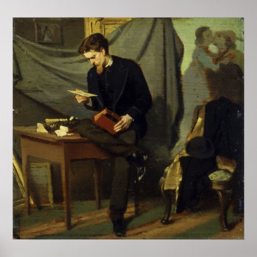 Boldini - Portrait des Malers Alessandro Lanf.. Poster (Vorne)