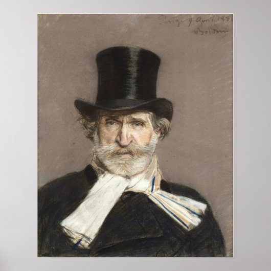 Boldini - Portrait von Giuseppe Verdi Poster (Vorne)