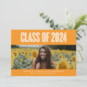 BOLDLY CHIC CLASS OF 2024 ABSCHLUSS INVITATION EINLADUNG (Stehend Vorderseite)