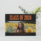 BOLDLY CHIC CLASS OF 2024 ABSCHLUSS INVITATION EINLADUNG (Stehend Vorderseite)