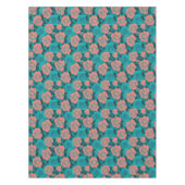 Boldly Stylized Roses In Shades Of Teal And Turquo Tischdecke (Vorderseite)