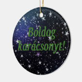 Boldog karácsonyt! Frohe Weihnachten im Keramikornament (Links)