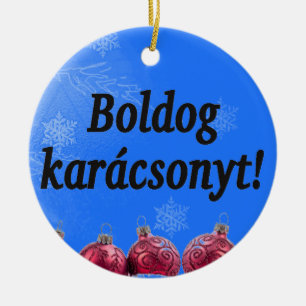 Boldog karácsonyt! Frohe Weihnachten in Keramik Ornament