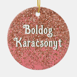Boldog Karácsonyt | Frohe Weihnachten in Ungarisch Keramik Ornament