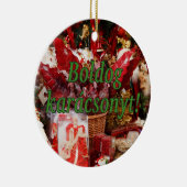 Boldog Karácsonyt! Frohe Weihnachten in ungarische Keramik Ornament (Rechts)