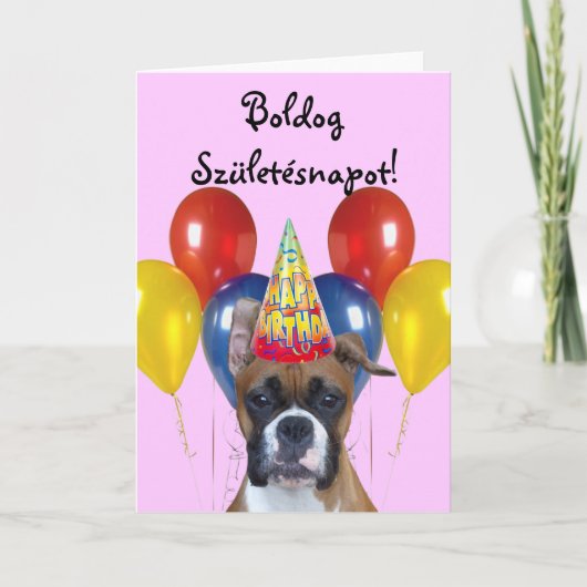 Boldog Születésnapot! Birthday Boxer Card Karte (Vorderseite)