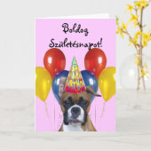 Boldog Születésnapot! Birthday Boxer Card Karte (Gelbe Blume)