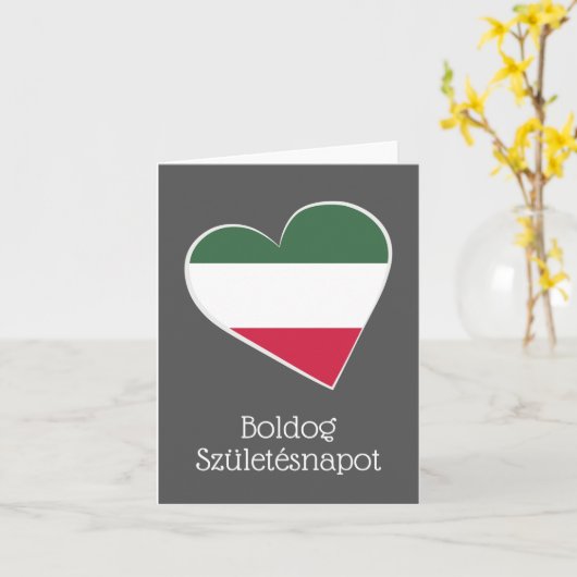 Boldog születésnapot, Ungarischer Geburtstag Karte (Gelbe Blume)