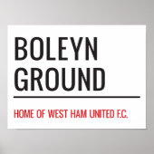Boleyn Ground Stadium Street Sign Poster (Vorne)