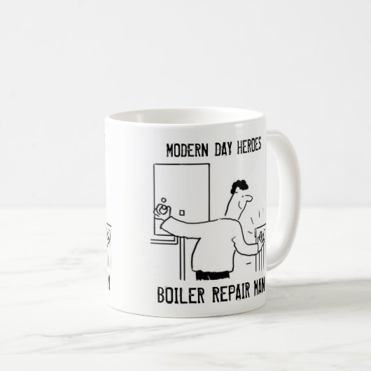 Bolier Reparatur Man. Geschenk des Heizungsingenie Kaffeetasse (VorderseiteRechts)