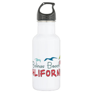 Bolinas Beach California künstlerische Palmen Edelstahlflasche