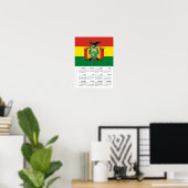 Bolivia 2026 Calendar, Large, Bolivian Flag Poster (Heimbüro)