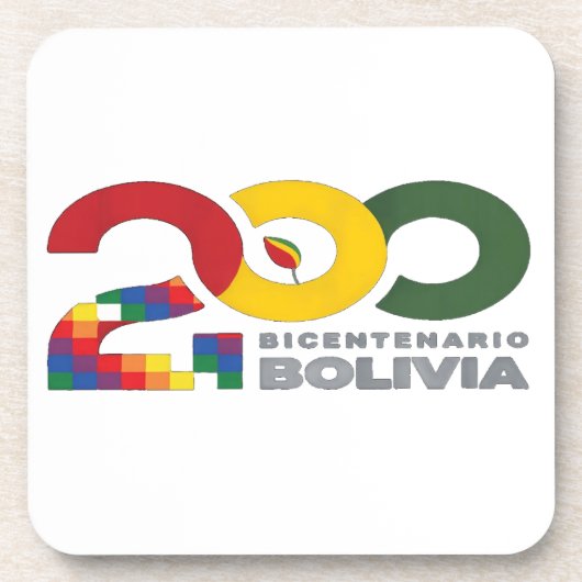 Bolivia bicentenario 200 años  getränkeuntersetzer (Vorderseite)