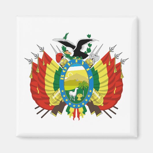 Bolivia country coat arms symbol emblem flag magnet (Vorne)