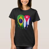 Bolivia Cuba Flag Heart Citizen Grown Patriot Coun T-Shirt (Vorderseite)