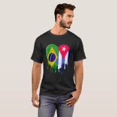 Bolivia Cuba Flag Heart Citizen Grown Patriot Coun T-Shirt (Vorne ganz)