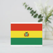Bolivia Flag BO Postkarte (Stehend Vorderseite)