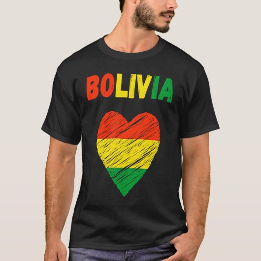 Bolivia Flag Holiday Bolivia Heart Bolivian Flag T-Shirt (Vorderseite)