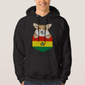 Bolivia Flag Pembroke Welsh Corgi Dog In Pocket Hoodie (Vorderseite)