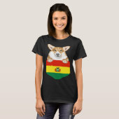 Bolivia Flag Pembroke Welsh Corgi Dog In Pocket T-Shirt (Vorne ganz)