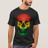 Bolivia Flag Skull Bolivian Roots Proud Patriotic T-Shirt (Vorderseite)