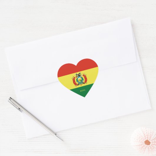 Bolivia Flag Splendid Patriotic Herz-Aufkleber (Umschlag)