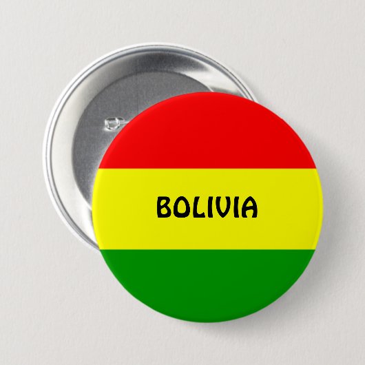 BOLIVIA: Flagge Boliviens Button (Vorne & Hinten)