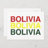 BOLIVIA-Flagge Postkarte (Vorne/Hinten)