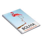 Bolivia Flamingo Reiseplakat Notizblock (Rechte Seite)