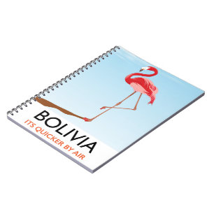 Bolivia Flamingo Reiseplakat Notizblock