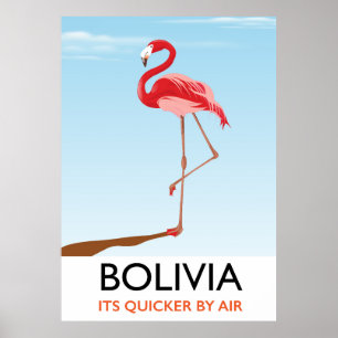 Bolivia Flamingo Reiseplakat Poster