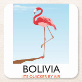 Bolivia Flamingo Reiseplakat Rechteckiger Pappuntersetzer (Vorderseite)