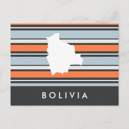 Bolivia Map: Modern Stripes Postkarte
