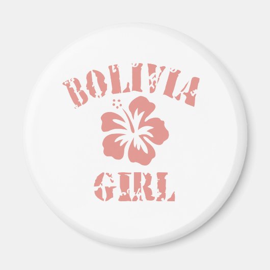 Bolivia Pink Girl Magnet (Vorne)