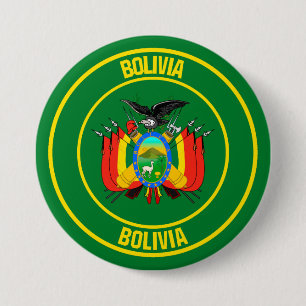 Bolivia Round Emblem Button