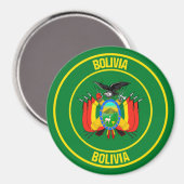 Bolivia Round Emblem Magnet (Vorderseite/Rückseite)