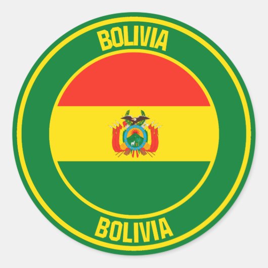 Bolivia Round Emblem Runder Aufkleber (Vorderseite)