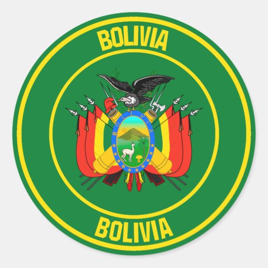 Bolivia Round Emblem Runder Aufkleber (Vorderseite)