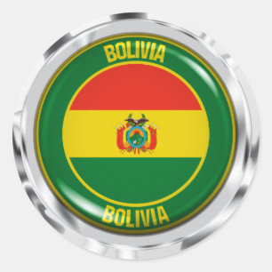 Bolivia Round Emblem Runder Aufkleber