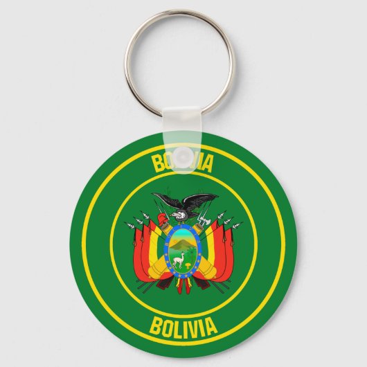Bolivia Round Emblem Schlüsselanhänger (Vorderseite)