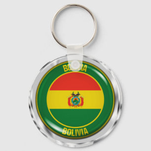 Bolivia Round Emblem Schlüsselanhänger