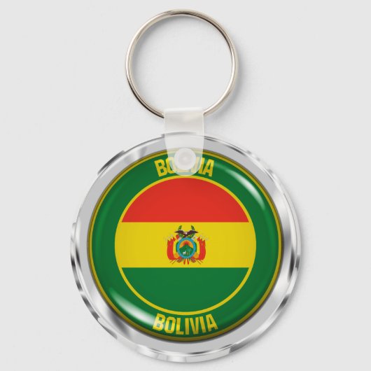 Bolivia Round Emblem Schlüsselanhänger (Vorderseite)