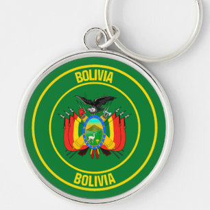 Bolivia Round Emblem Schlüsselanhänger