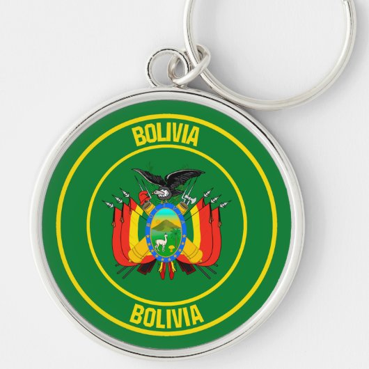 Bolivia Round Emblem Schlüsselanhänger (Vorne)